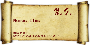 Nemes Ilma névjegykártya